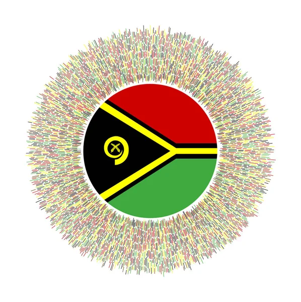 Vlajka Vanuatu Barevnými Paprsky Zářivý Znak Země Lesklý Záblesk Slunce — Stockový vektor
