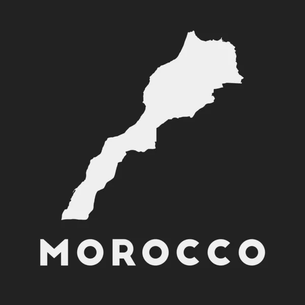 Ikona Maroka Mapa Kraju Ciemnym Tle Stylowa Mapa Maroka Nazwą — Wektor stockowy