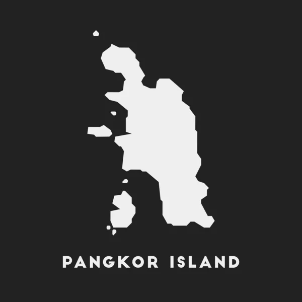 Icono Isla Pangkor Mapa Isla Sobre Fondo Oscuro Elegante Mapa — Vector de stock