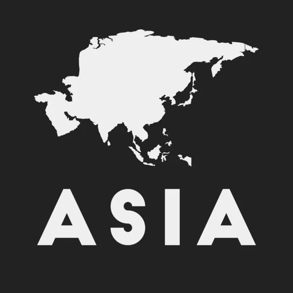 Icono Asiático Mapa Del Continente Sobre Fondo Oscuro Elegante Mapa — Vector de stock