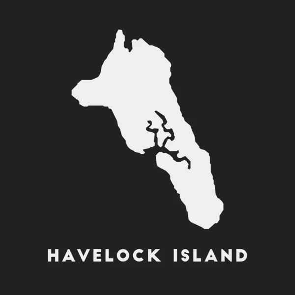 Icono Havelock Island Mapa Isla Sobre Fondo Oscuro Elegante Mapa — Vector de stock