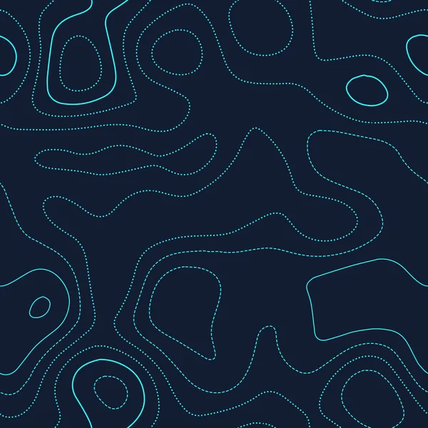 輪郭線実際の地形図未来的なシームレスな設計圧倒的なタイル張りのアイソライン — ストックベクタ
