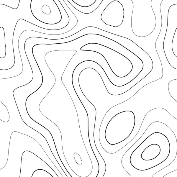 Mapa topográfico Mapa topográfico admirable Diseño sin costura en blanco y negro deslumbrante azulejo — Vector de stock