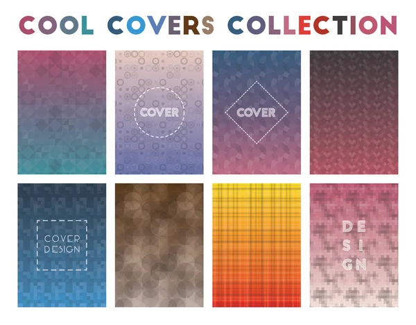 Cool Covers Collection Rzeczywiste geometryczne wzory Ciekawy tło Ilustracja wektora — Wektor stockowy