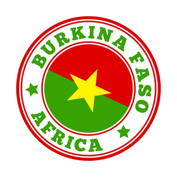 Burkina Faso signo redondo país logotipo con la bandera de Burkina Faso Vector illustration — Vector de stock