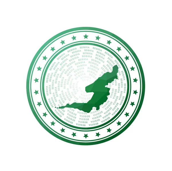 Επίπεδη χαμηλή πολυ σφραγίδα της Bequia Polygonal σήμα Bequia Trendy vector λογότυπο του νησιού — Διανυσματικό Αρχείο