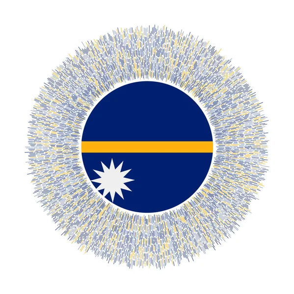 Bandeira de Nauru com raios coloridos Sinal de país radiante Sunburst brilhante com bandeira Nauru Encantador —  Vetores de Stock