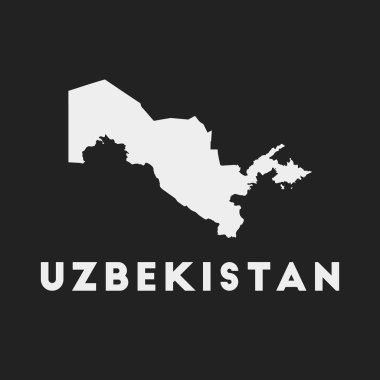 Koyu arkaplan üzerinde Özbekistan ülke haritası Ülke adı Vektör olan Özbekistan stili