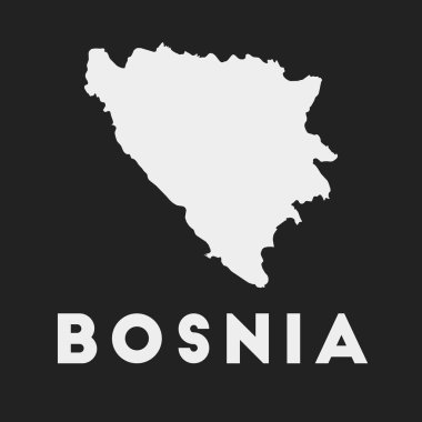 Bosna 'nın karanlık arkaplan haritasında ülke adı Vektör olan bir Bosna haritası var
