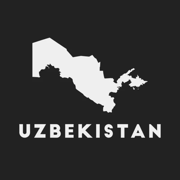 Ουζμπεκιστάν εικονίδιο Χώρα Χάρτης σε σκούρο φόντο Κομψό Ουζμπεκιστάν χάρτη με όνομα χώρας Διάνυσμα — Διανυσματικό Αρχείο