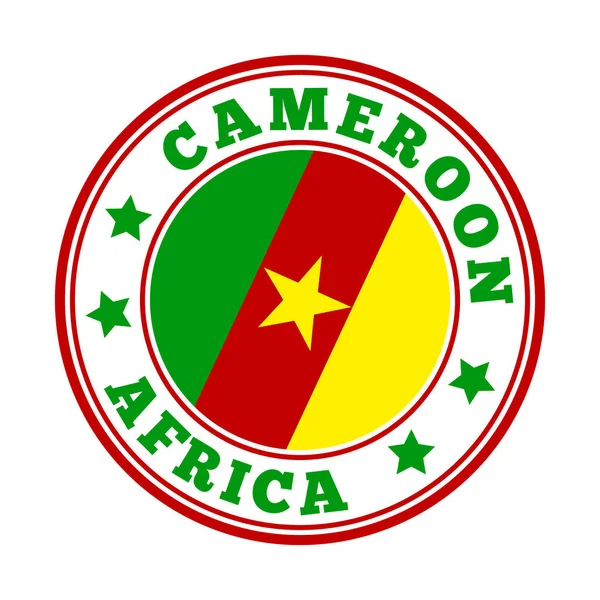 Signo de Camerún Logotipo de país redondo con bandera de Camerún Vector illustration — Vector de stock