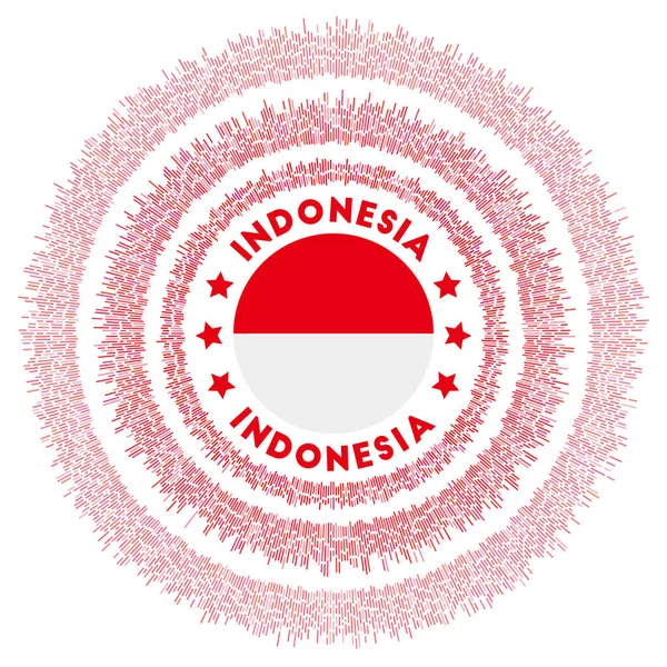 Індонезія символізує прапор країни з кольоровими променями Сяючий сонячний сплеск з прапором Індонезії — стоковий вектор