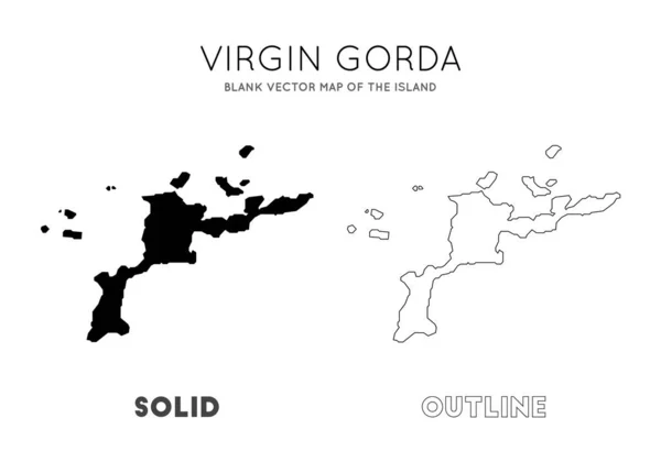 ヴァージン ゴルダ地図島のブランクベクトルマップ あなたのインフォグラフィックのためのバージンゴルダの境界線 ベクターイラスト — ストックベクタ