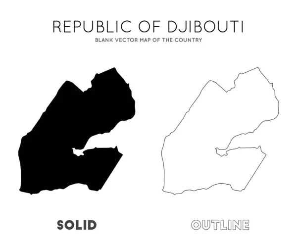 Mapa Dżibuti Czysta Mapa Wektorowa Kraju Granice Dżibuti Dla Twojej — Wektor stockowy