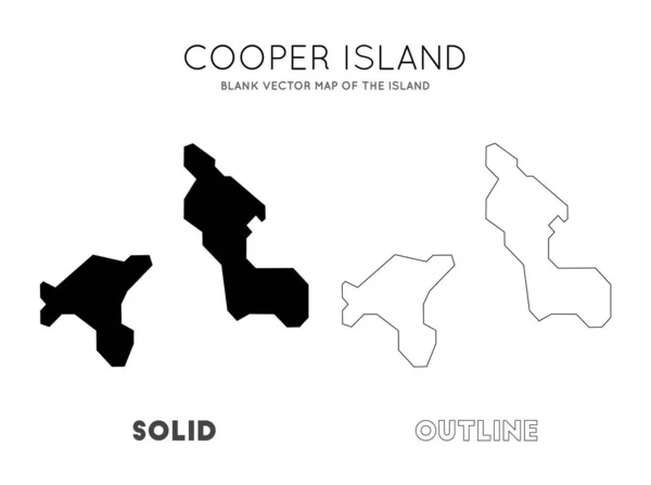 Mappa Cooper Island Mappa Vettoriale Vuota Dell Isola Confini Cooper — Vettoriale Stock