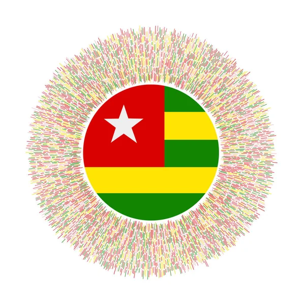 Bandeira Togo Com Raios Coloridos Sinal País Radiante Brilhante Sunburst —  Vetores de Stock