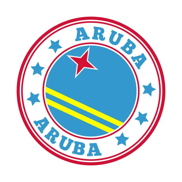 Aruba značka Logo kulaté země s vlajkou Aruba vektorové ilustrace — Stockový vektor