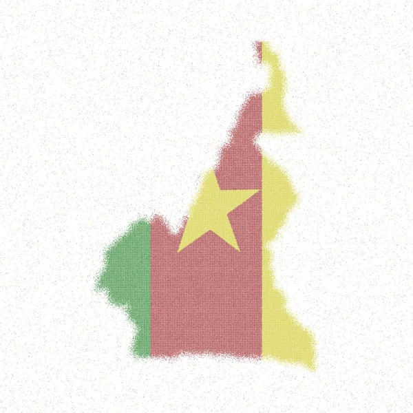 Mapa de Camerún mapa de estilo mosaico con la bandera de Camerún — Vector de stock