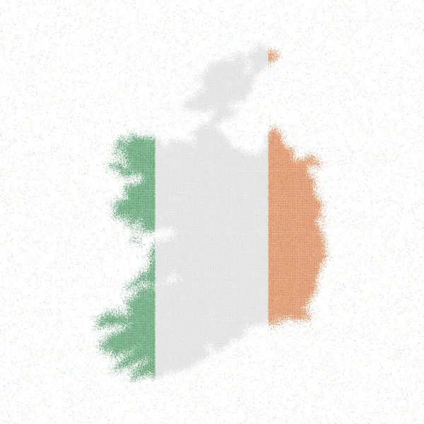 アイルランド地図モザイク様式の地図アイルランドの旗を持つ地図生き生きとしたベクトルイラスト — ストックベクタ