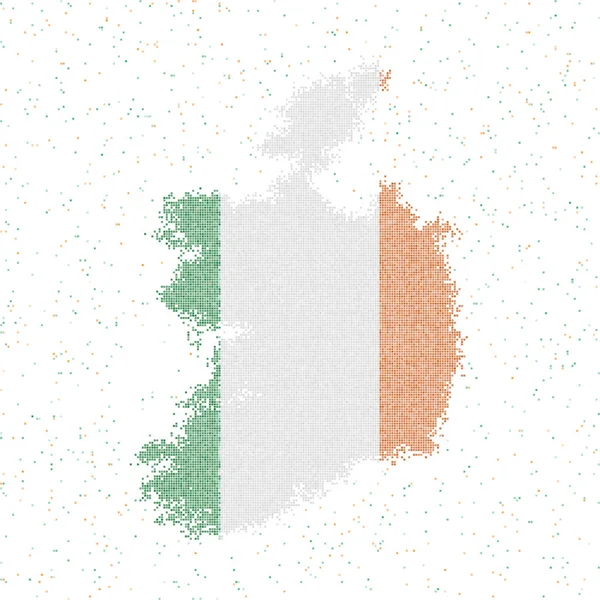 Mapa Irlandii Mapa stylu mozaiki z flagą Irlandia Ilustracja wektora — Wektor stockowy