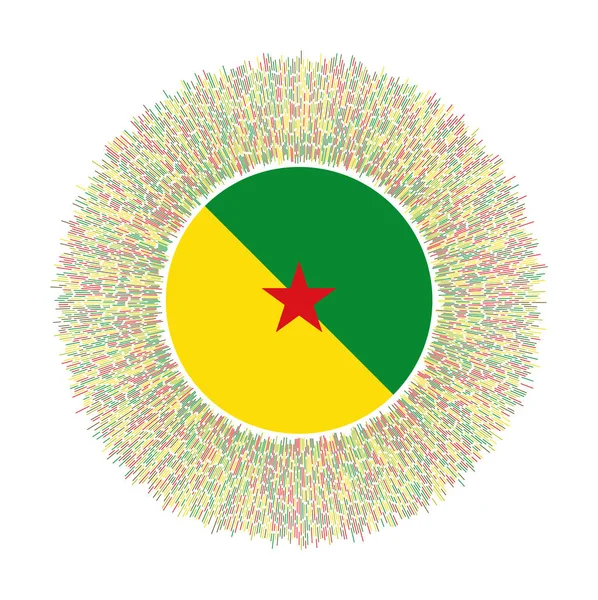 Bandeira da Guiana com raios coloridos Sinal de país radiante Sunburst brilhante com bandeira da Guiana Artística —  Vetores de Stock