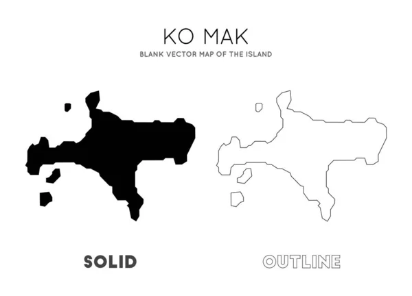 Ko Mak地図Ko Makの島の境界線の空白のベクトル地図あなたのインフォグラフィックベクトル — ストックベクタ