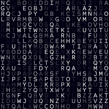 Soyut Matrix arkaplanı Beyaz alfabetik arkaplan Küçük boyutlu dikişsiz desen