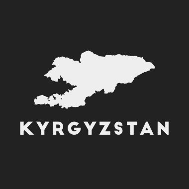 Kırgızistan Koyu arkaplan üzerindeki simge ülke haritası Ülke adı Vektör olan Kırgızistan haritası
