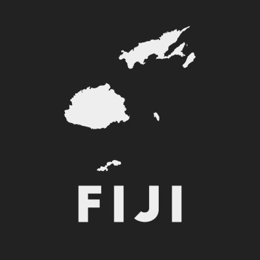 Koyu arkaplan üzerindeki Fiji simgesi Ülke haritası Ülke adı Vektör illüstrasyonlu Fiji haritası