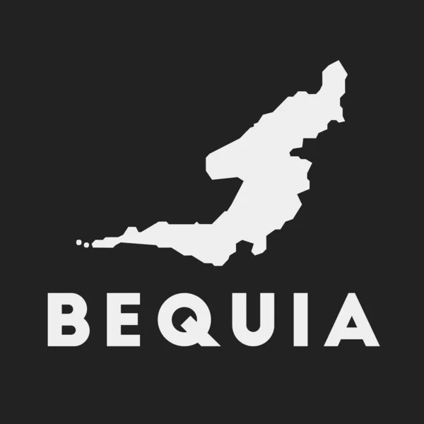 Icono de Bequia Mapa de la isla sobre fondo oscuro Elegante mapa de Bequia con nombre de isla Vector — Vector de stock