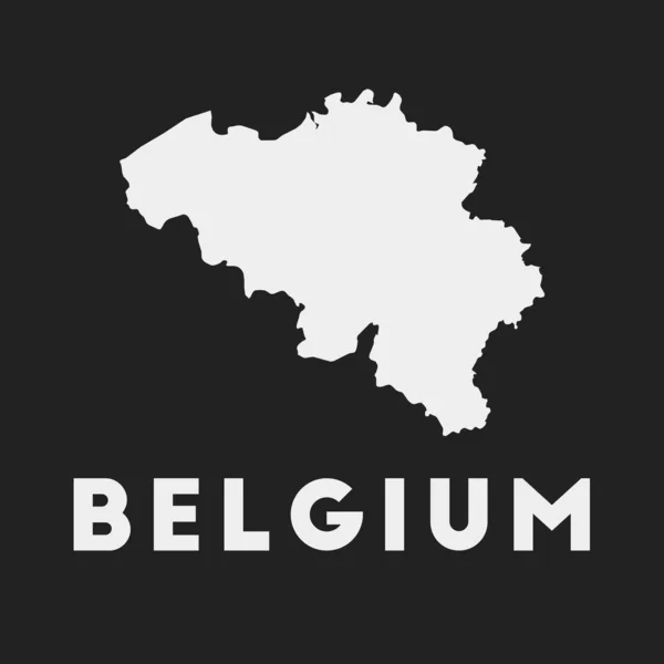 Icône Belgique Carte du pays sur fond sombre Carte de la Belgique élégante avec le nom du pays Vecteur — Image vectorielle