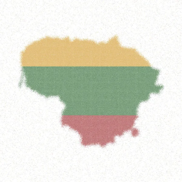 Map of Lithuania Mosaic style map with flag of Lithuania Posh vector illustration — Stok Vektör