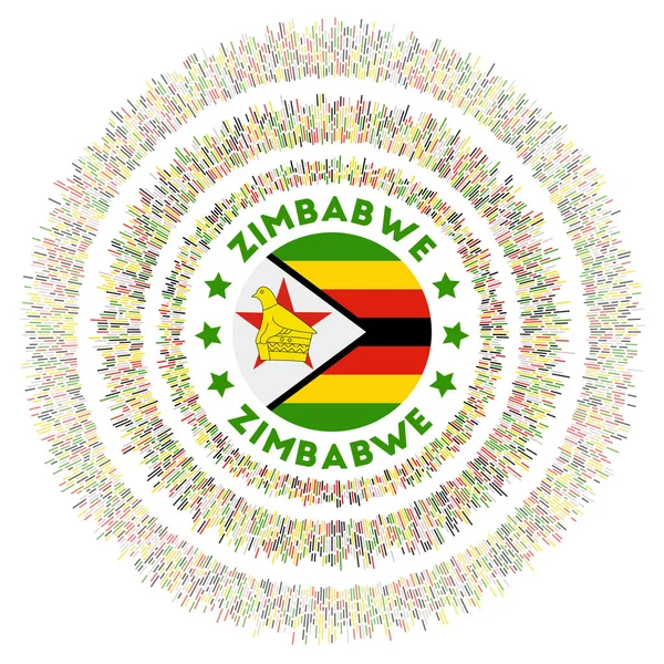 Zimbabwe symbol Radiant country flag with colorful rays Shiny sunburst with Zimbabwe flag Elegant — 스톡 벡터