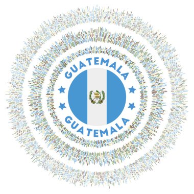Guatemala sembolü, Guatemala bayrağı ile renkli ışınlar saçan parlak ülke bayrağı.