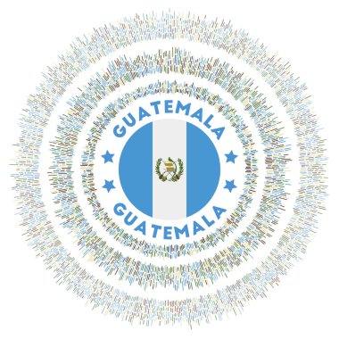 Guatemala symbol Radiant country flag with colorful rays Shiny sunburst with Guatemala flag clipart