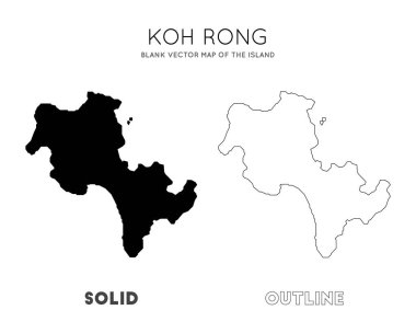 Koh Rong haritası Koh Rong Adasının boş vektör haritası bilgi vektörünüz için