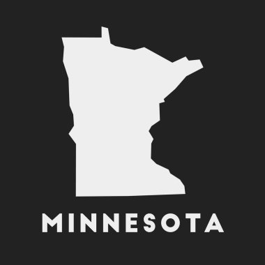 Minnesota icon Us state map on dark background Stylish Minnesota map with us state name Vector