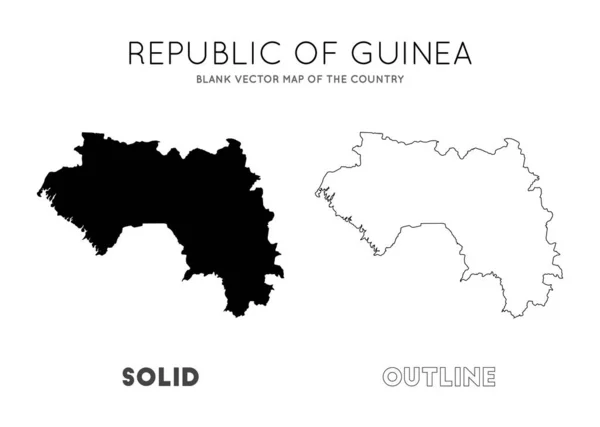 Guineakarta Tomma vektorkarta över Guineas landgränser för din infografiska vektor — Stock vektor