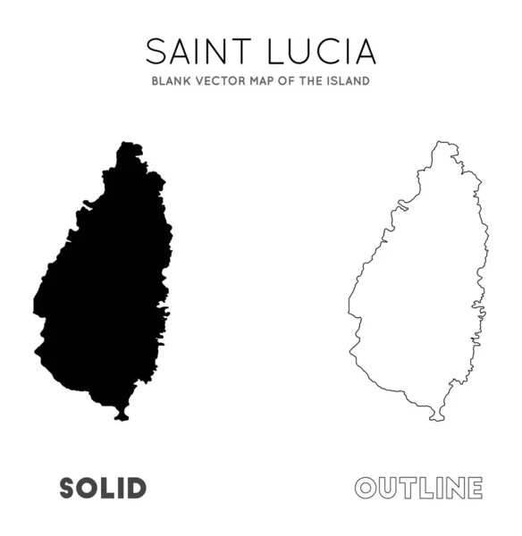 Mapa de Santa Lucía Mapa vectorial en blanco de las fronteras insulares de Santa Lucía para su Vector de infografía — Vector de stock