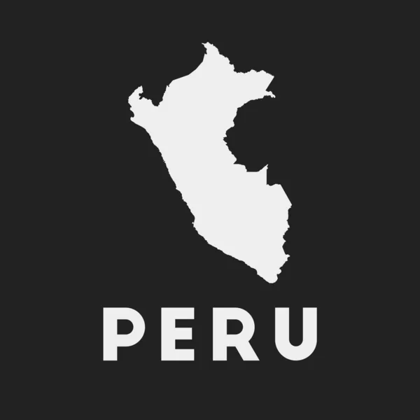 Peru icon Country map on dark background Stylish Peru map with country name Vector illustration — 스톡 벡터