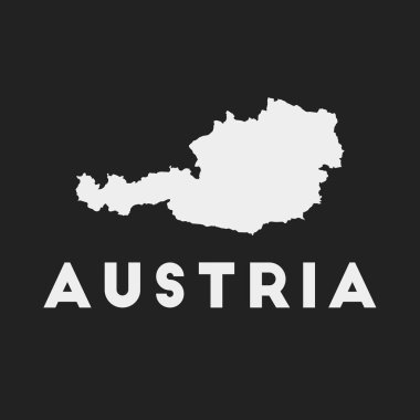 Austria icon Country map on dark background Stylish Austria map with country name Vector