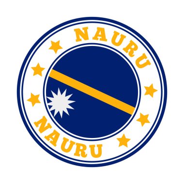 Nauru, Nauru Vektör illüstrasyonunun bayrağıyla Yuvarlak Ülke logosunu imzaladı