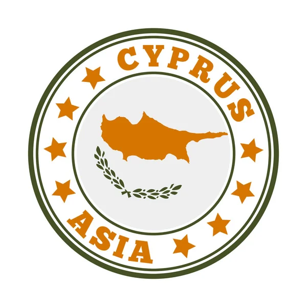塞浦路斯签署印有塞浦路斯国旗的圆形国家标识 — 图库矢量图片