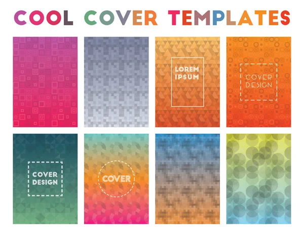 Cool Cover Templates Padrões geométricos vivos Fundo decente Ilustração vetorial —  Vetores de Stock