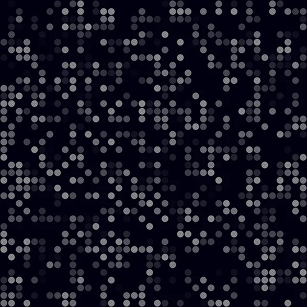 Motif numérique abstrait Motif clairsemé de plusieurs anneaux fond blanc sans couture — Image vectorielle