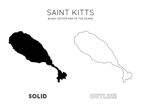 Mapa de Saint Kitts Mapa vectorial en blanco de las fronteras insulares de Saint Kitts para tu vector de infografía — Vector de stock