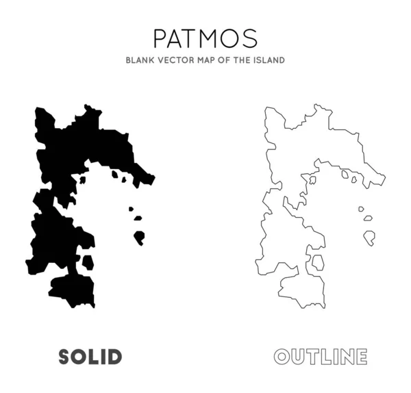 Mapa de Patmos Mapa vectorial en blanco de las fronteras insulares de Patmos para su vector de infografía — Vector de stock