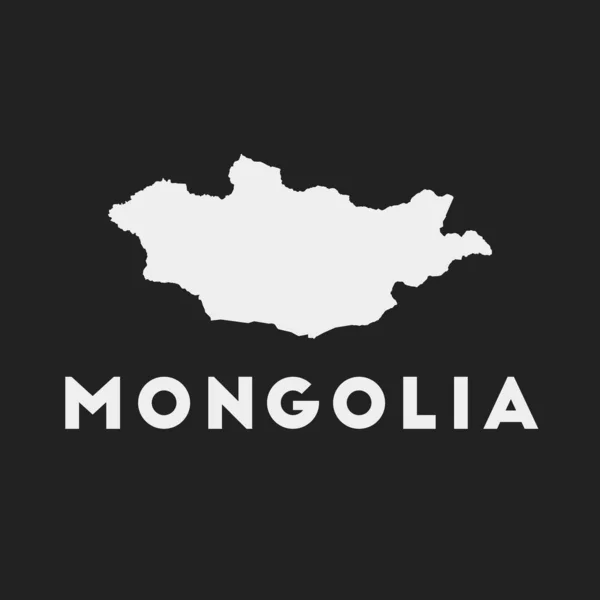 Ikona Mongolii Mapa kraju na ciemnym tle Stylowa mapa Mongolii z nazwą kraju Wektor — Wektor stockowy