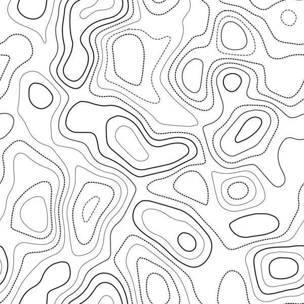 Topografía abstracta Mapa de topografía real Diseño sin costura en blanco y negro con azulejos creativos — Vector de stock
