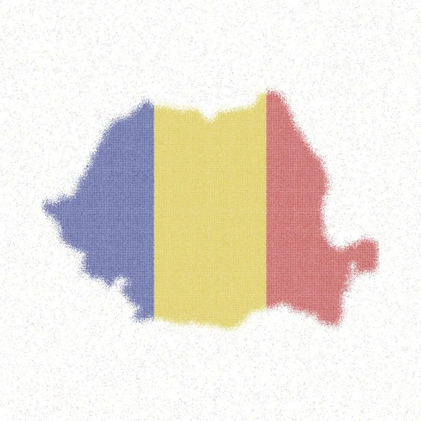带有罗马尼亚国旗的罗马尼亚马赛克风格地图 — 图库矢量图片